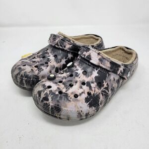 Crocs Mens 7 Classic Slippers‎ Shoes Slip On Camo Splatter Jibbetz Charm Adult